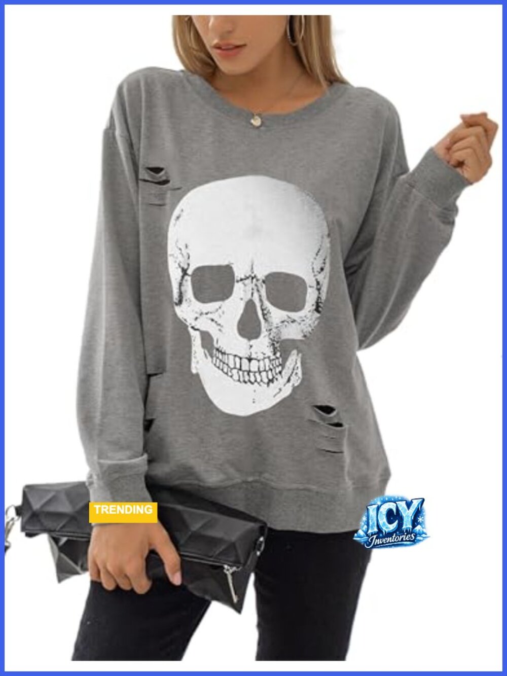 Halloween Skull Graphic Sweatshirt Long Sleeve Pullover